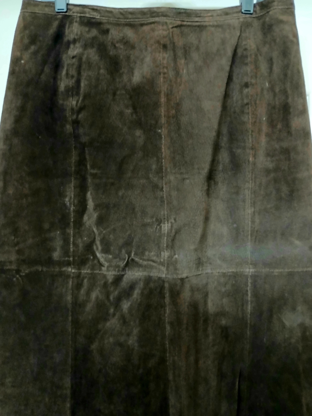 Vintage Roth LeCover - California Chocolate Brown Rustic Suede A-Line Skirt - Picture 7 of 8
